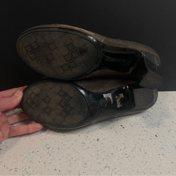 NATURALIZER N5 Comfort Annabelle Leather Suede Brown Pumps 3 Heels Slip On - Picture 10 of 11